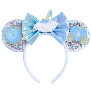 Disney Cinderella Sleeper Mickey Mouse Ear Headband for Girl Blue & Silver